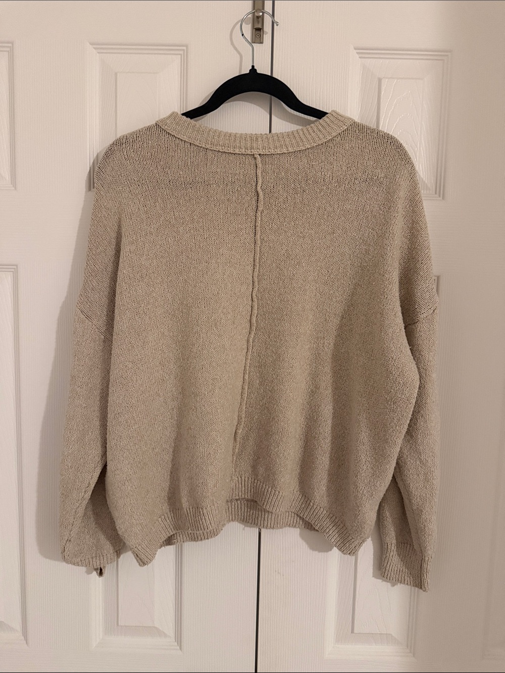 Women's Cream Lightweight Crewneck Sweater